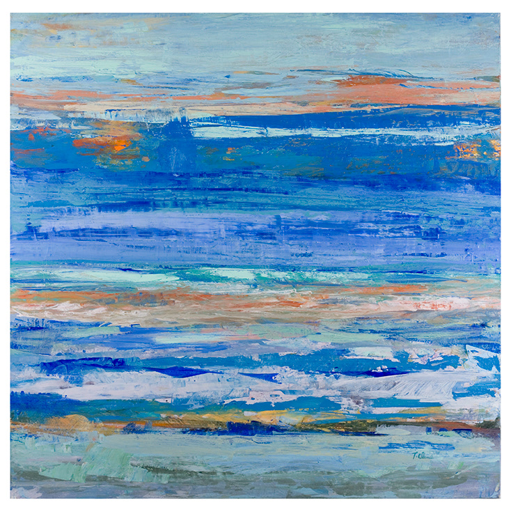 Ocean Mood 156 48x48x1.5  acrylic canvas  $1000.00