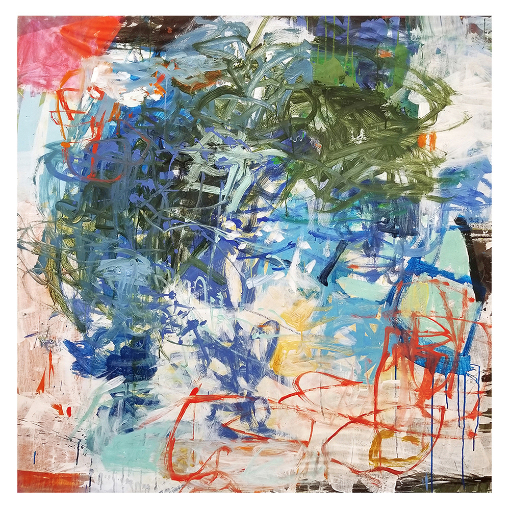 "Blue and Green" 48"x48" Painted Music Project  