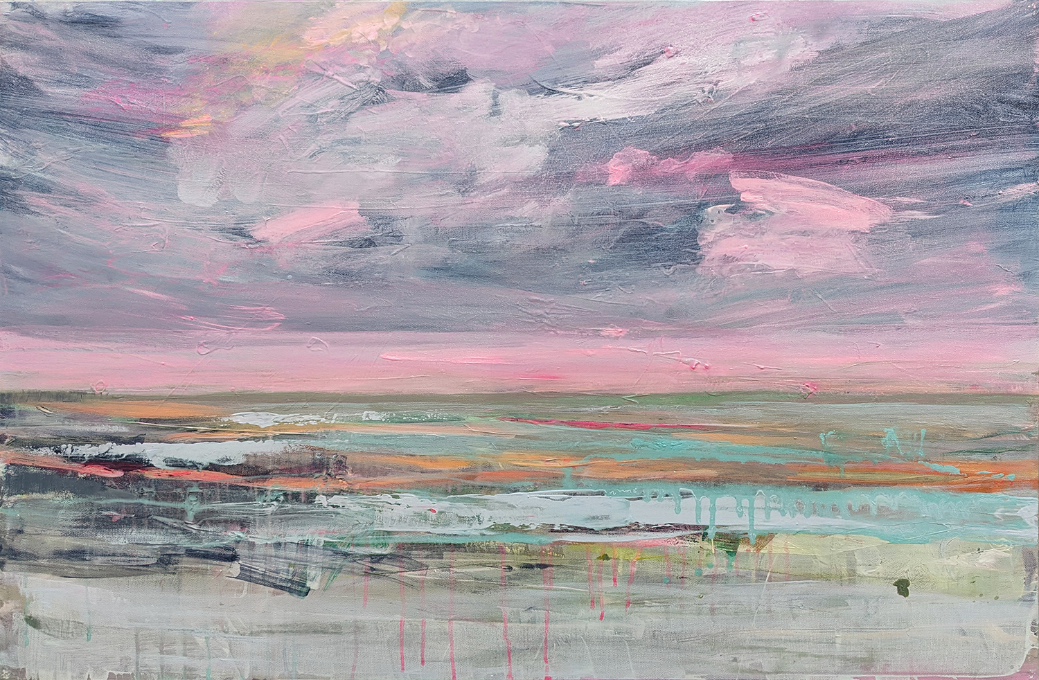 Pink Horizon 1  | 36wx24hx .8d   |  $1450.00
