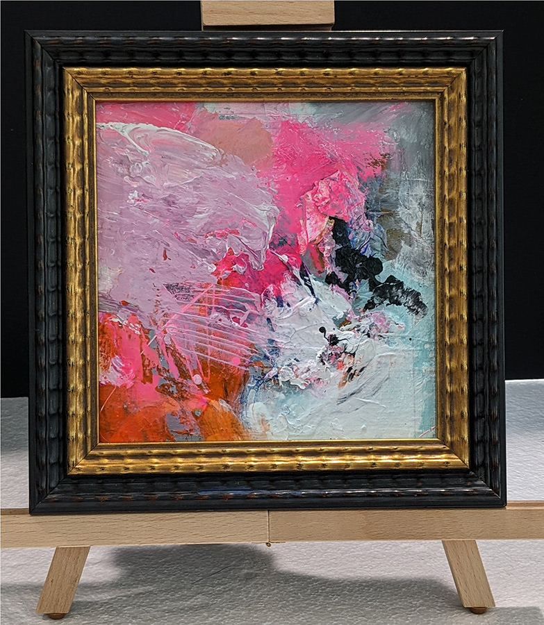 Abstr-10 |  mm- flat canvas  | 10.25x10.25in |$380.00