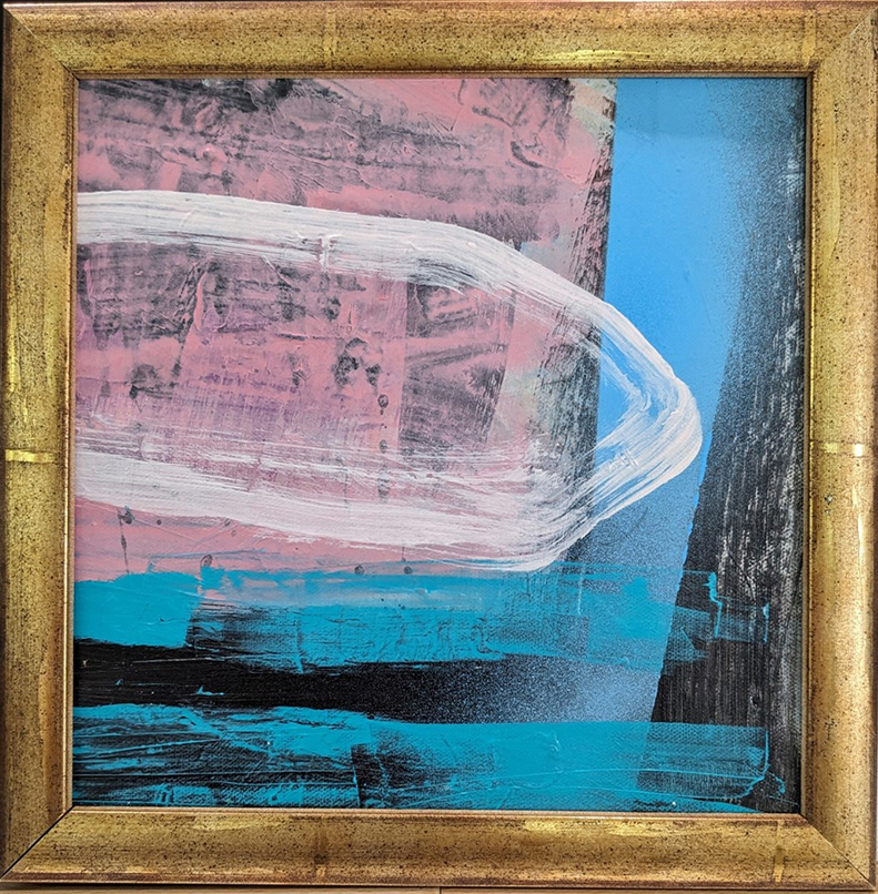 Abstrt 4 | 10x10" flat canvas | framed size 11.5x11.5"