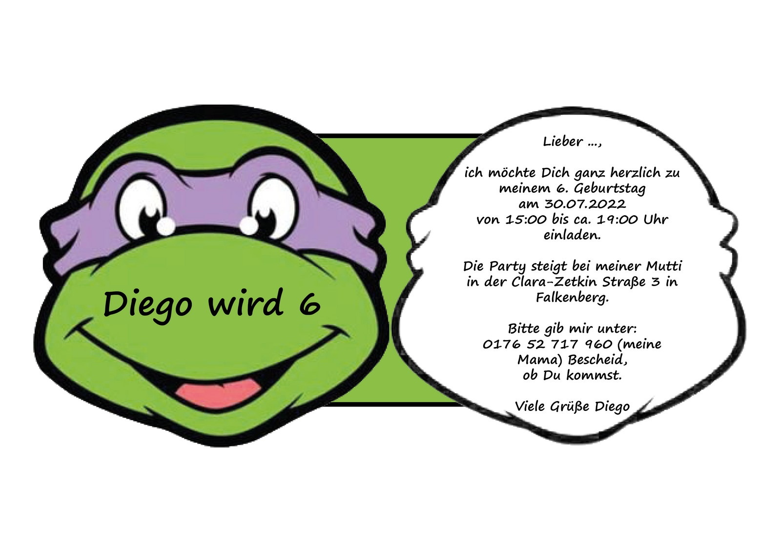 Einladung Diego 6.