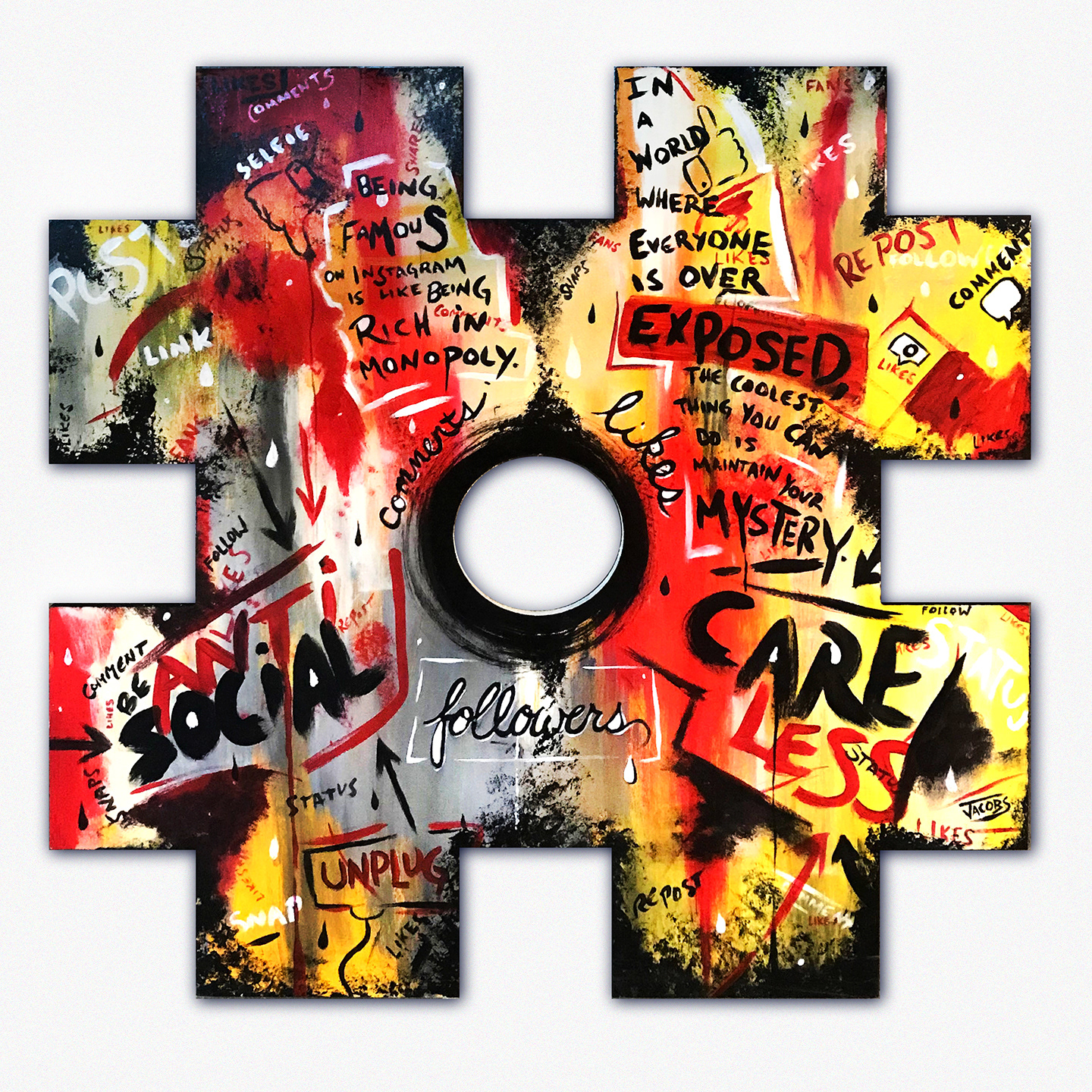ANTI SOCIAL 48"x48" Acrylic on Wood $2500