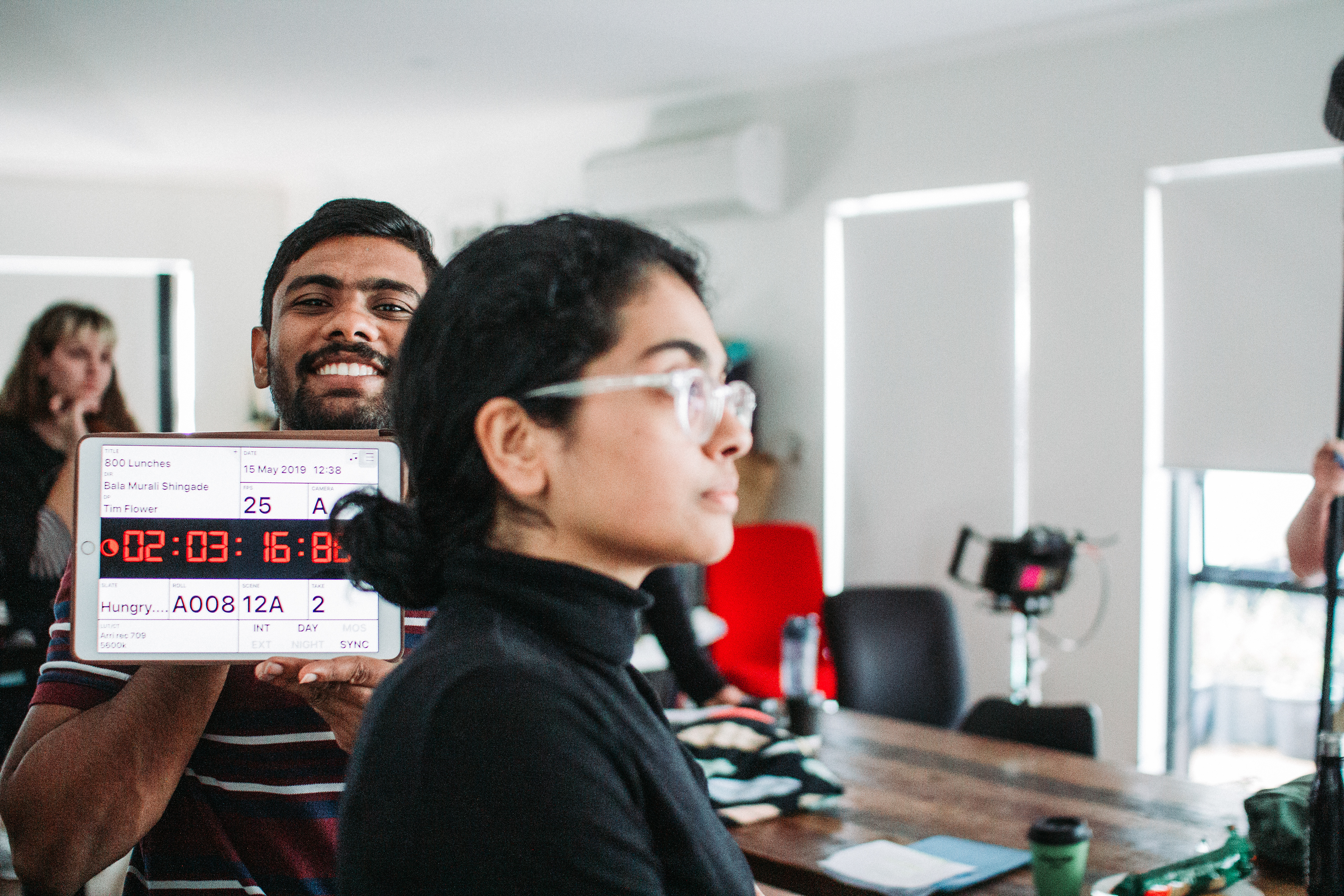 Ankita and Dulith on set, photo by Ankita Singh 2019