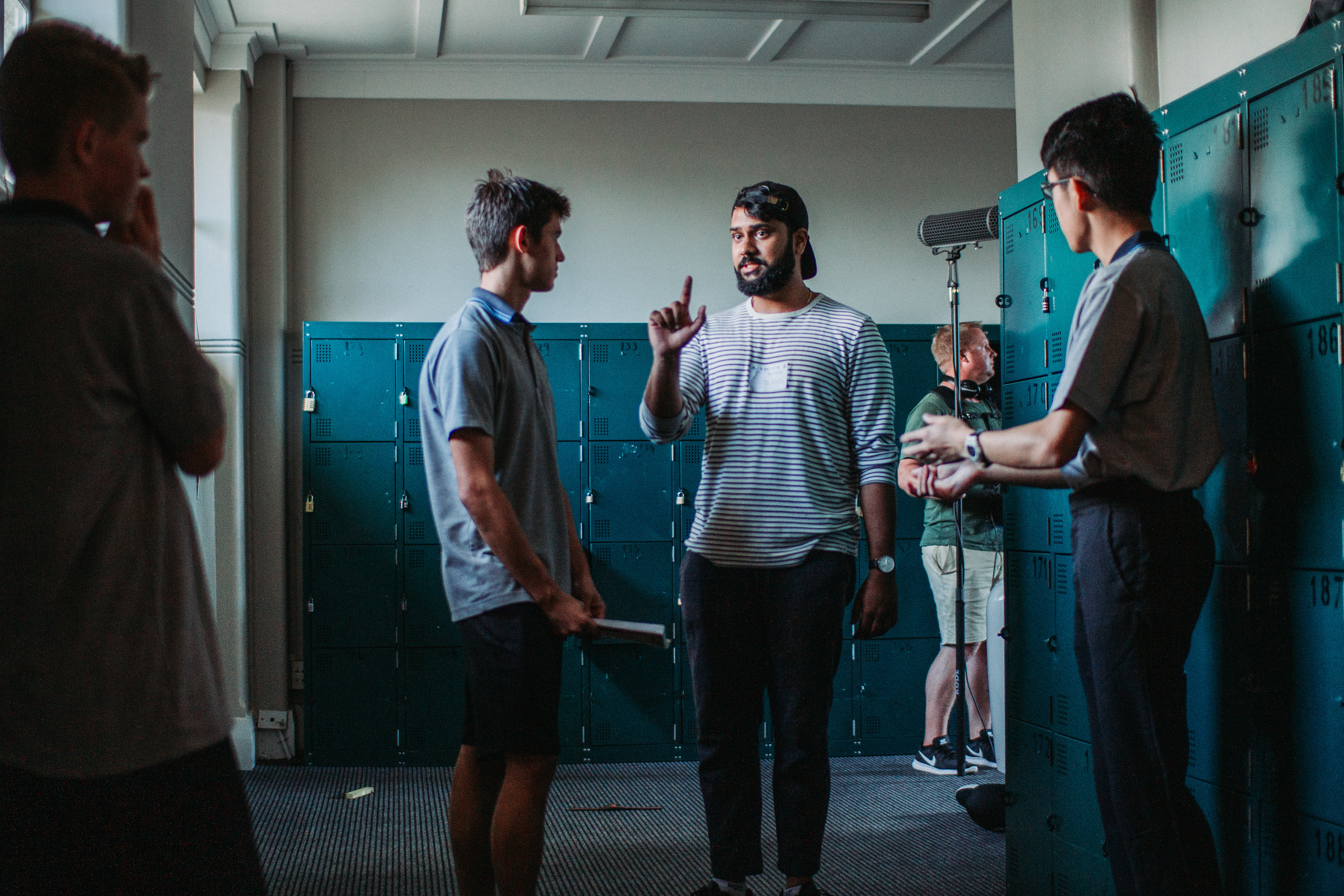 Bala directing Max Cumberpatch (left) and Joshua Tan (right), photo by Ankita Singh 2019