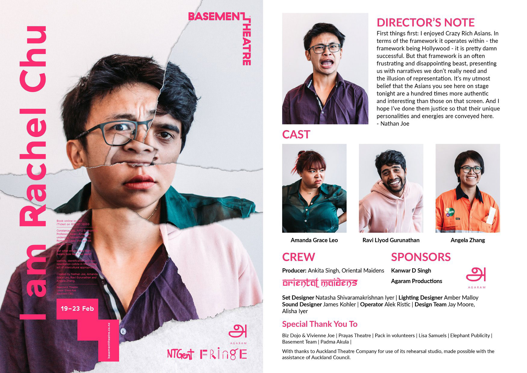 Auckland Fringe Season Show Program, 2019