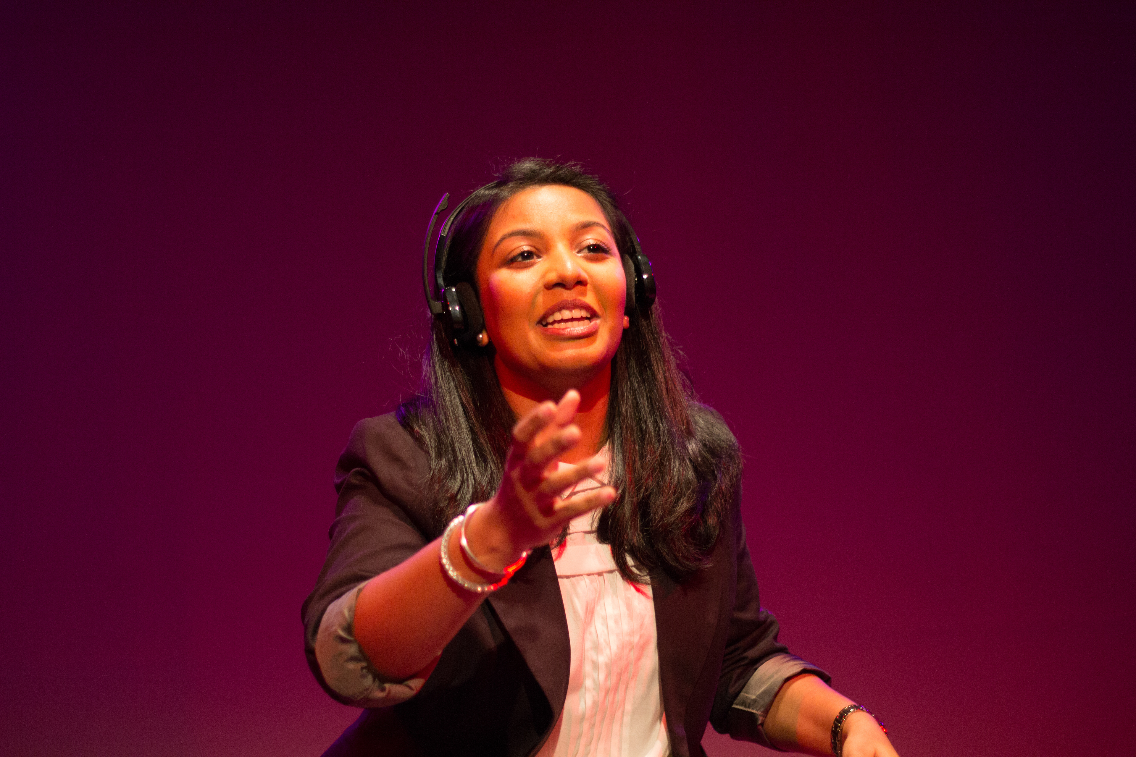 Porvi Fomra performs her piece "Dial M for Meenakshi", photo by Ankita Singh 2018