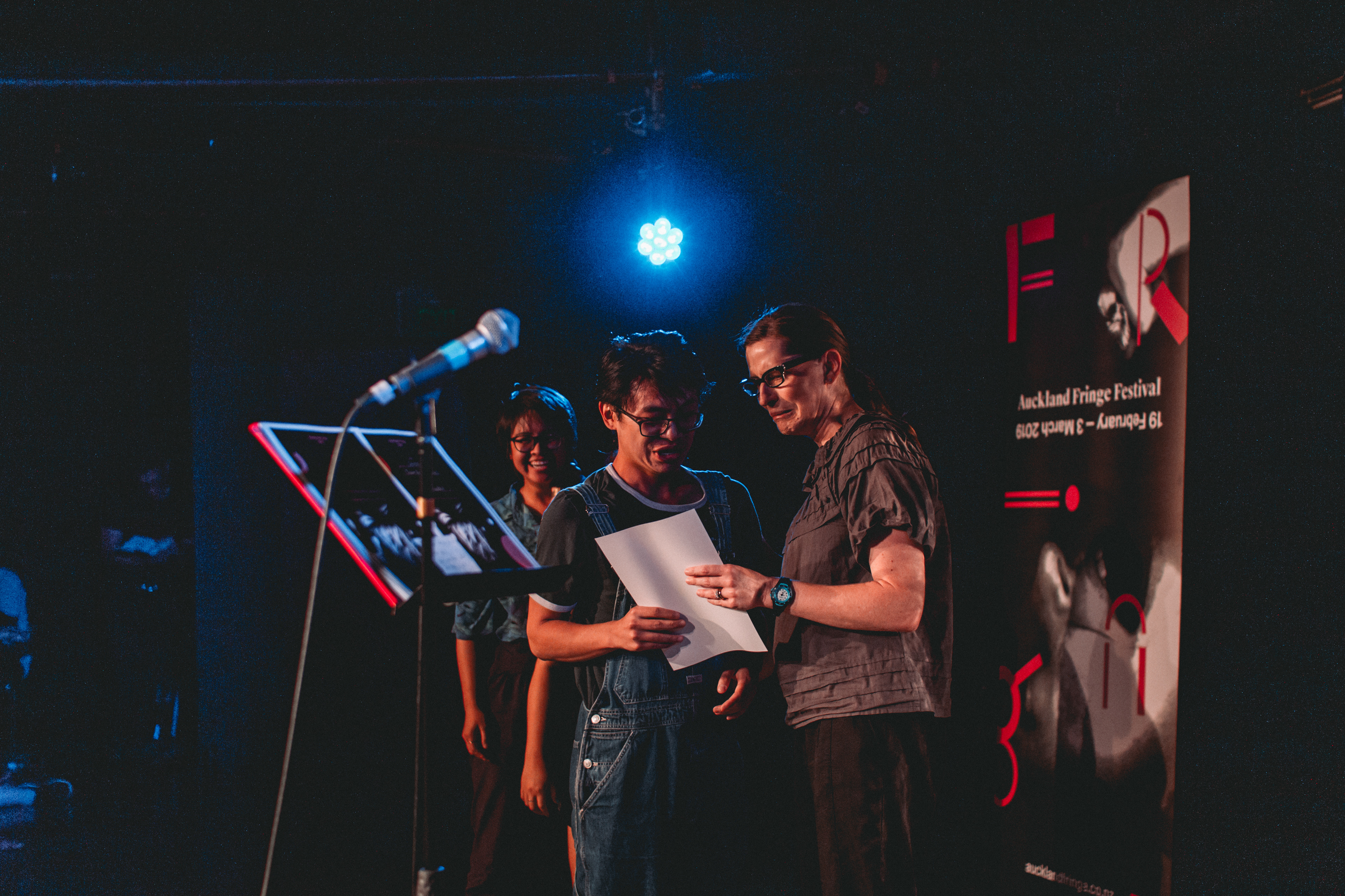 The IMRC cast receiving an award at Auckland Fringe Awards 2019, photo by Ankita Singh 2019