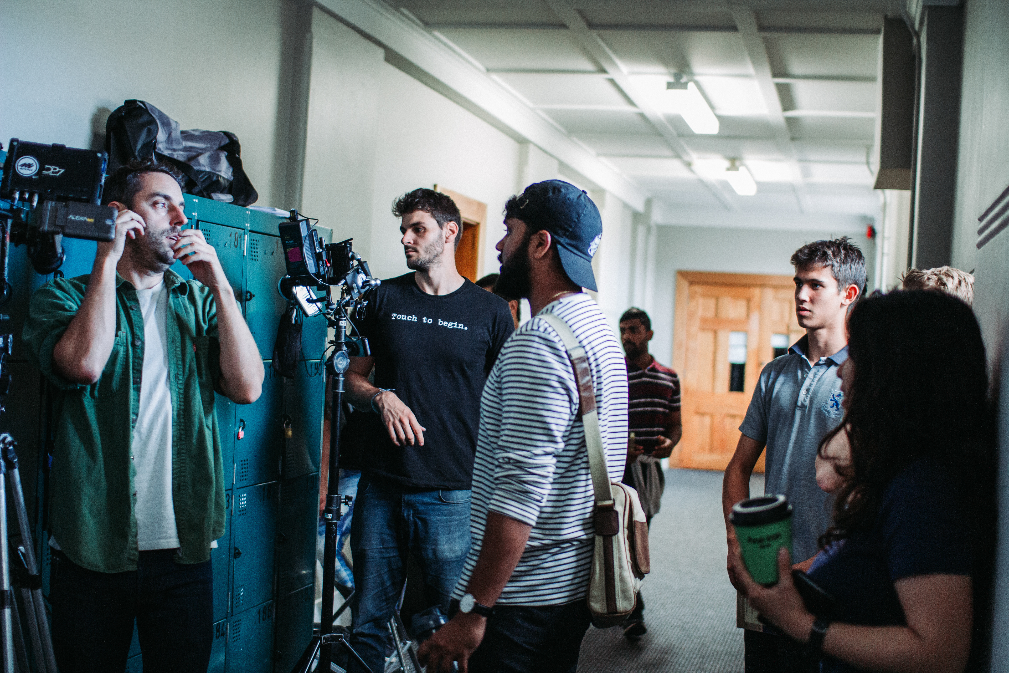 Left to right: Tim Flower (DoP), Jared Jones (1st AC), Bala Murali Shingade (writer/director), Dulith Anthony Gunasekera (2nd AC), Max Cumberpatch (extra), Mia Maramara (1st AD), photo by Ankita Singh 2019
