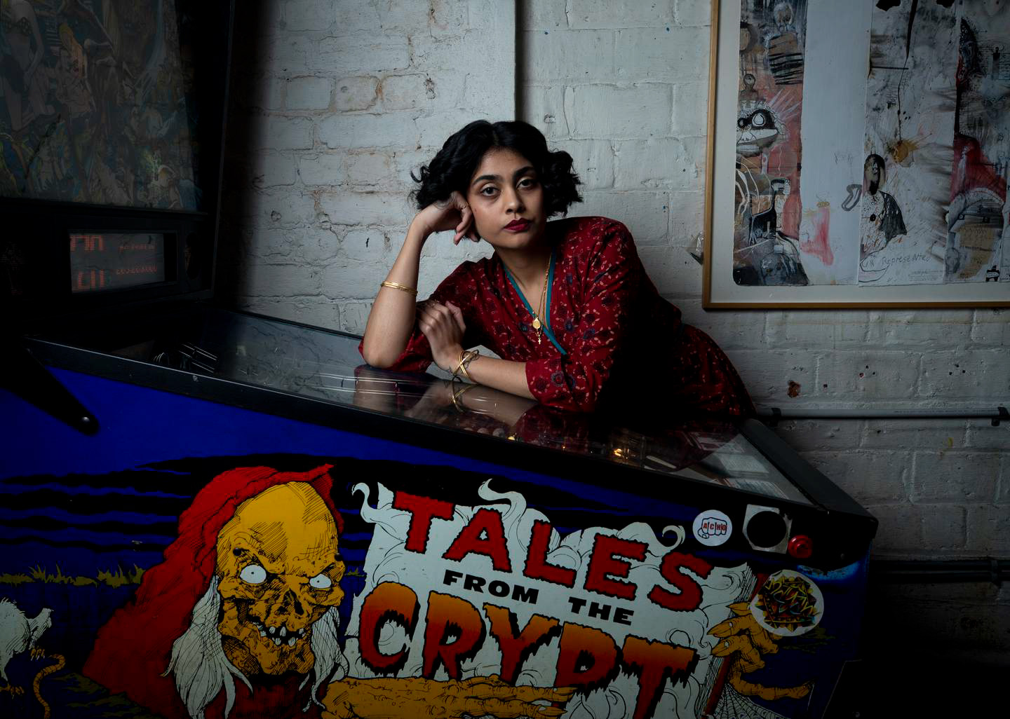 A fantasy and anime fan, Singh uses humour to explore darker themes. Shot on location at The Wine Cellar in St Kevins Arcade. Photo / Dean Purcell.