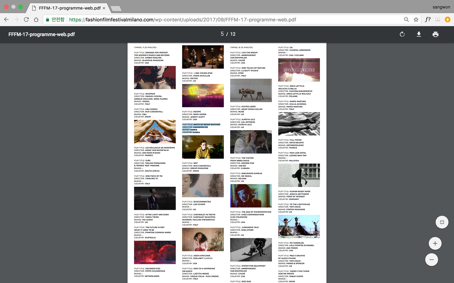 Official Selection, Fashion Film Festival Milano 2017