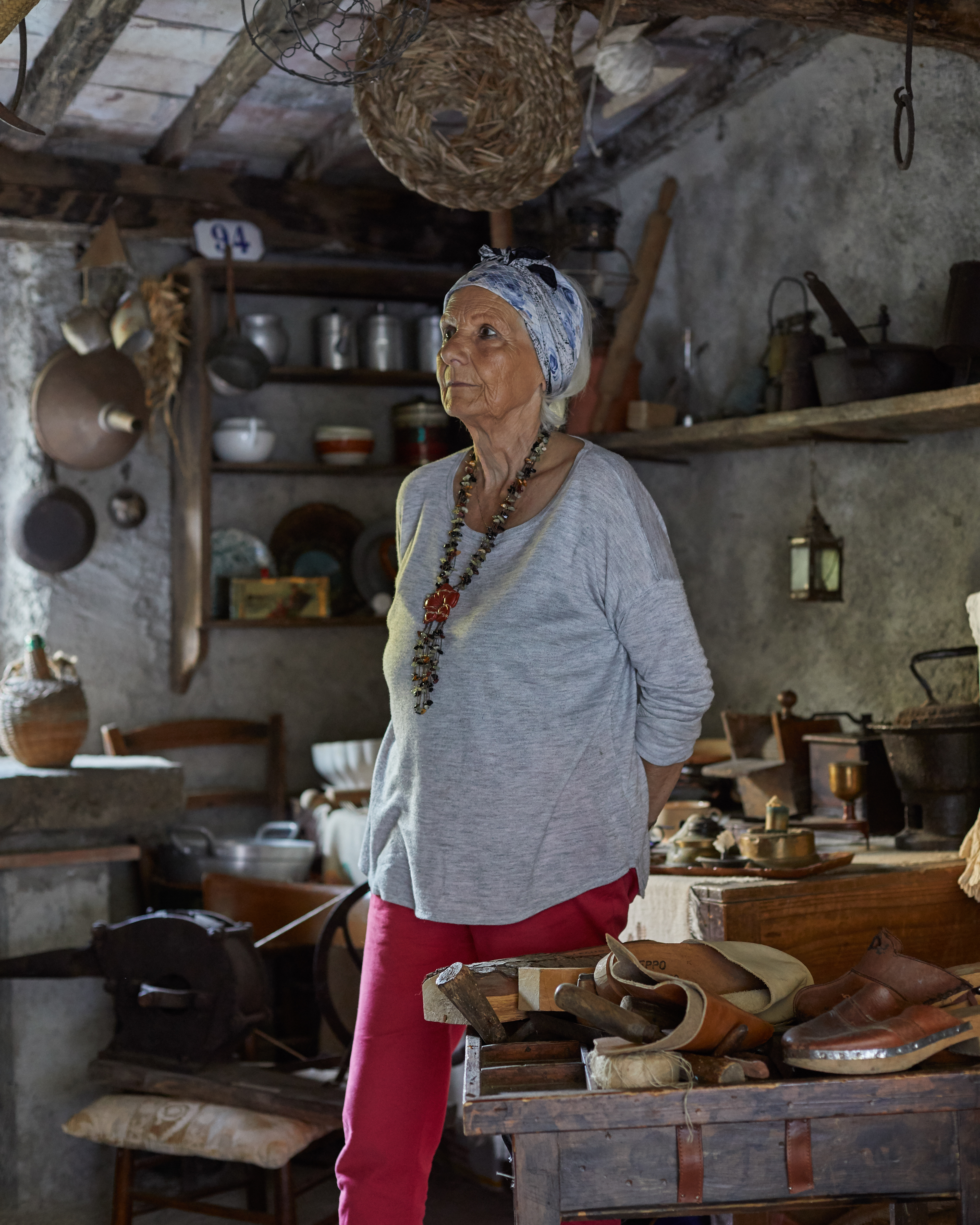 Giovanna, has collected ancient objects relating to mountain trades.