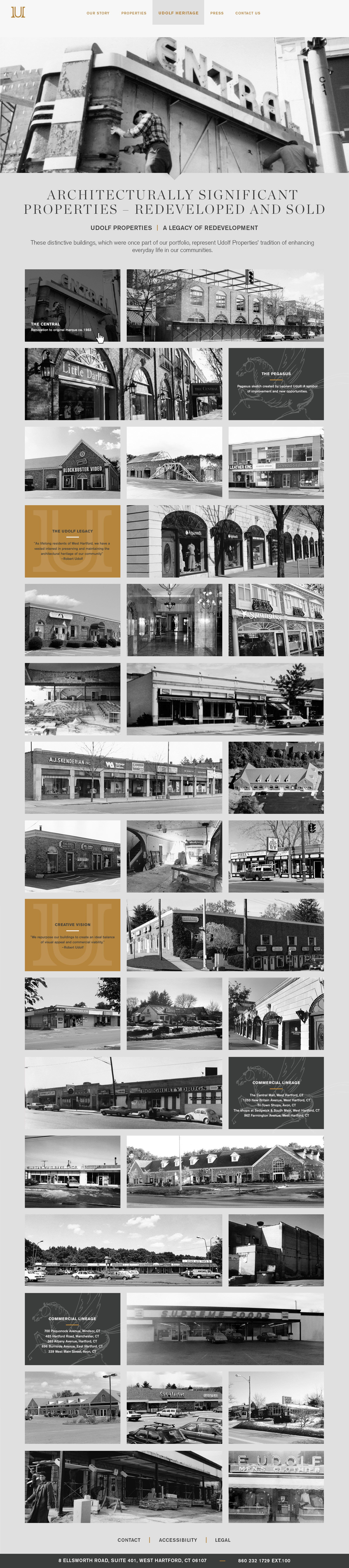 Heritage page dedicated to past properties that Udolf Properties once owned and renovated; some of which have historical significance within the community.