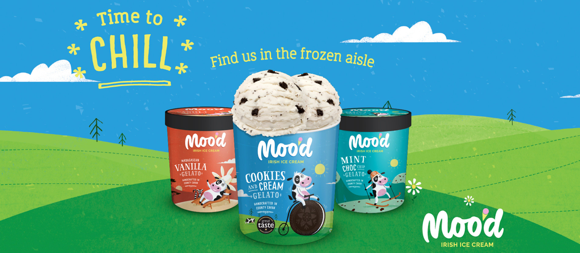 Peter Donnelly Moo'd Ice Cream branding