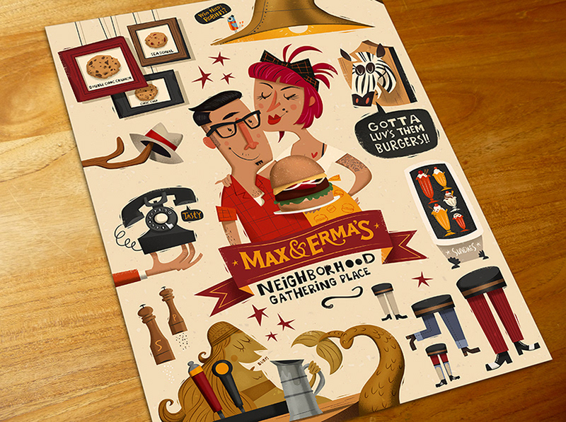 Peter Donnelly - Max &amp; Erma's Illustrated Menu Cover