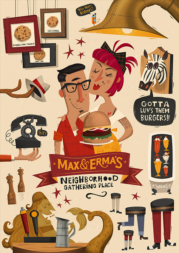 Peter Donnelly - Max &amp; Erma's Illustrated Menu Cover