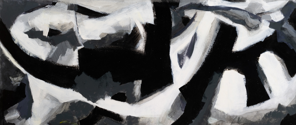 Esmalte sobre lienzo. 126 x 55 cms. 2025.