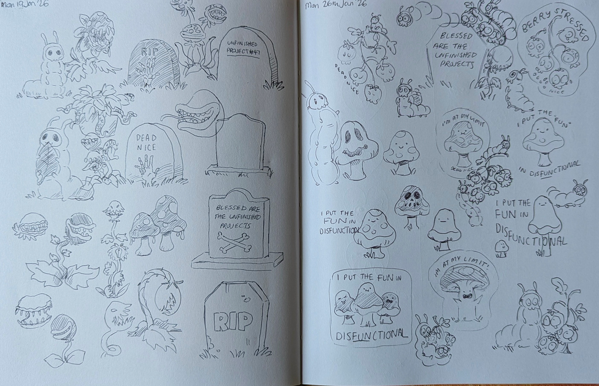 Brainstorming designs for the rest of the stickers