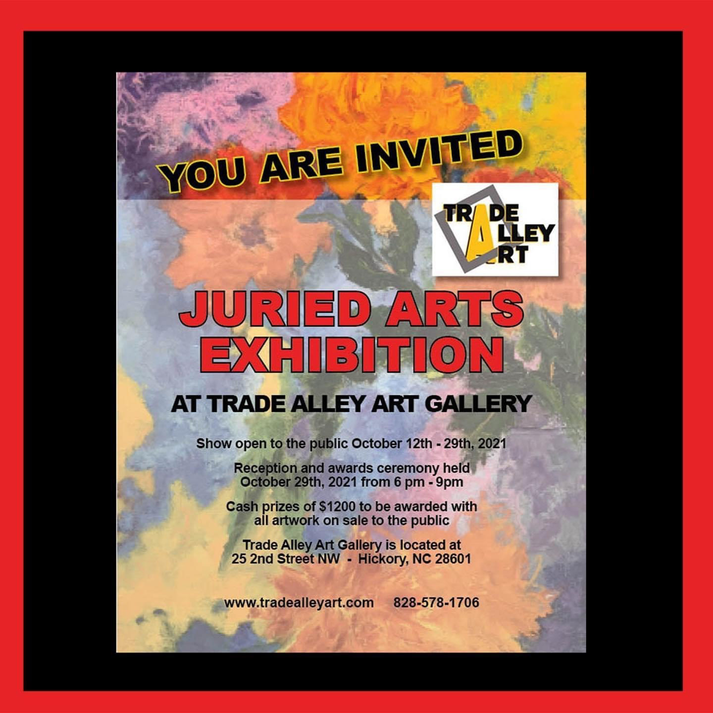 2021 Trade Alley Juried Art Show banner, Hickory, NC