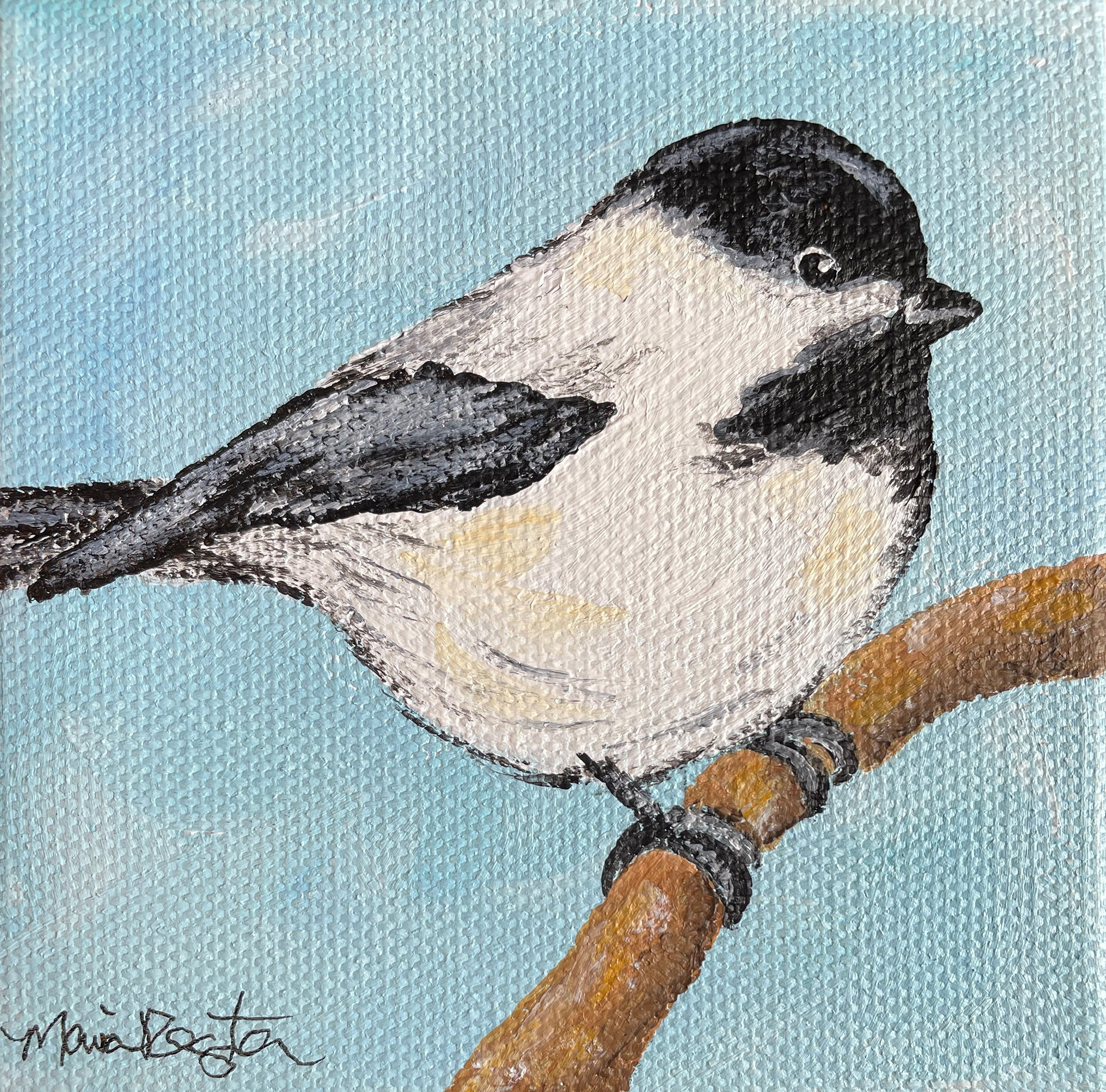 "Dewey" 4"x4" acrylic on canvas