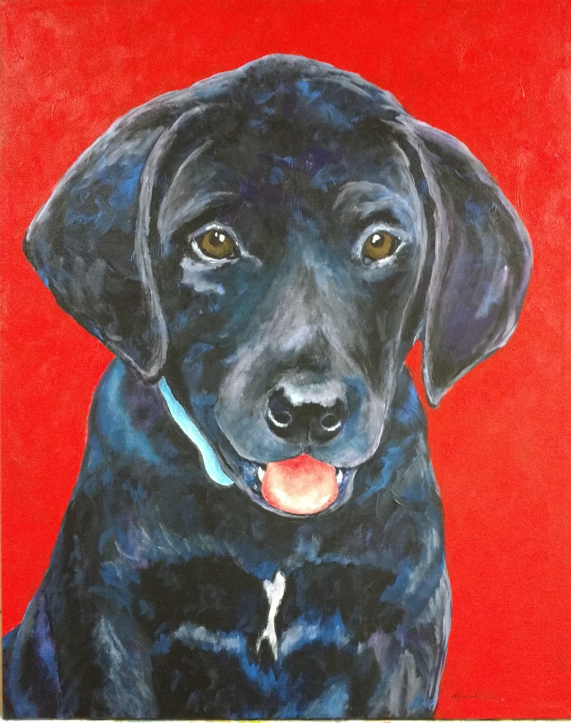 "Samson" 11"x14" acrylic pet portrait