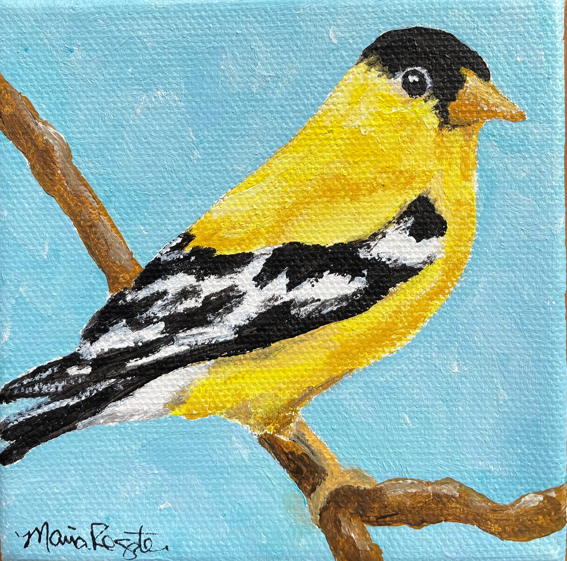 "Stanley" 4"x4" acrylic on canvas