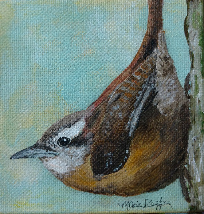 "Henrietta" - 4"x4" acrylic on canvas