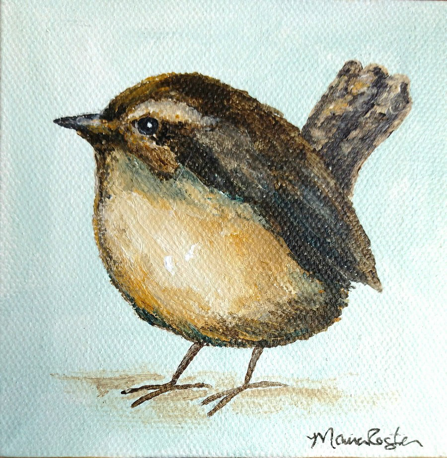 "Hans" - 4"x4" acrylic on canvas