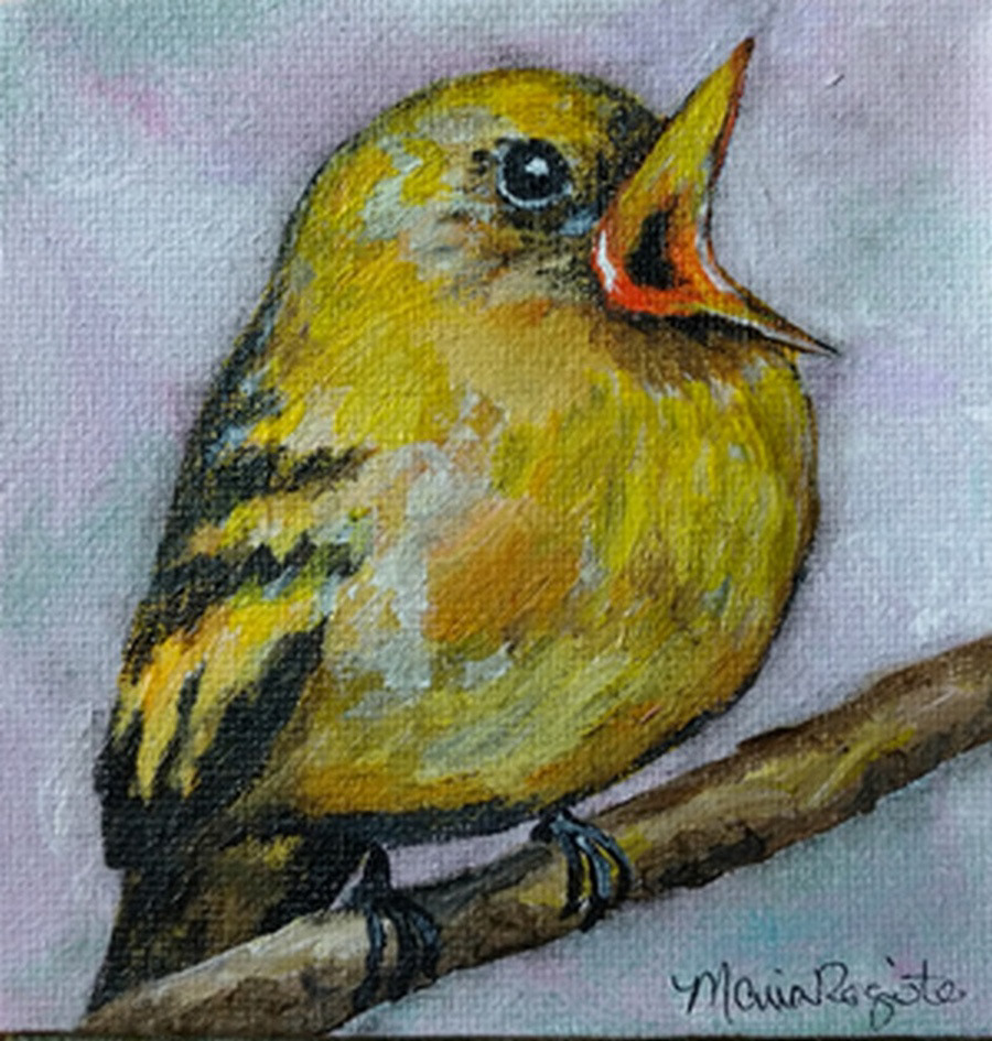 "Augustus" - 4"x4" acrylic on canvas