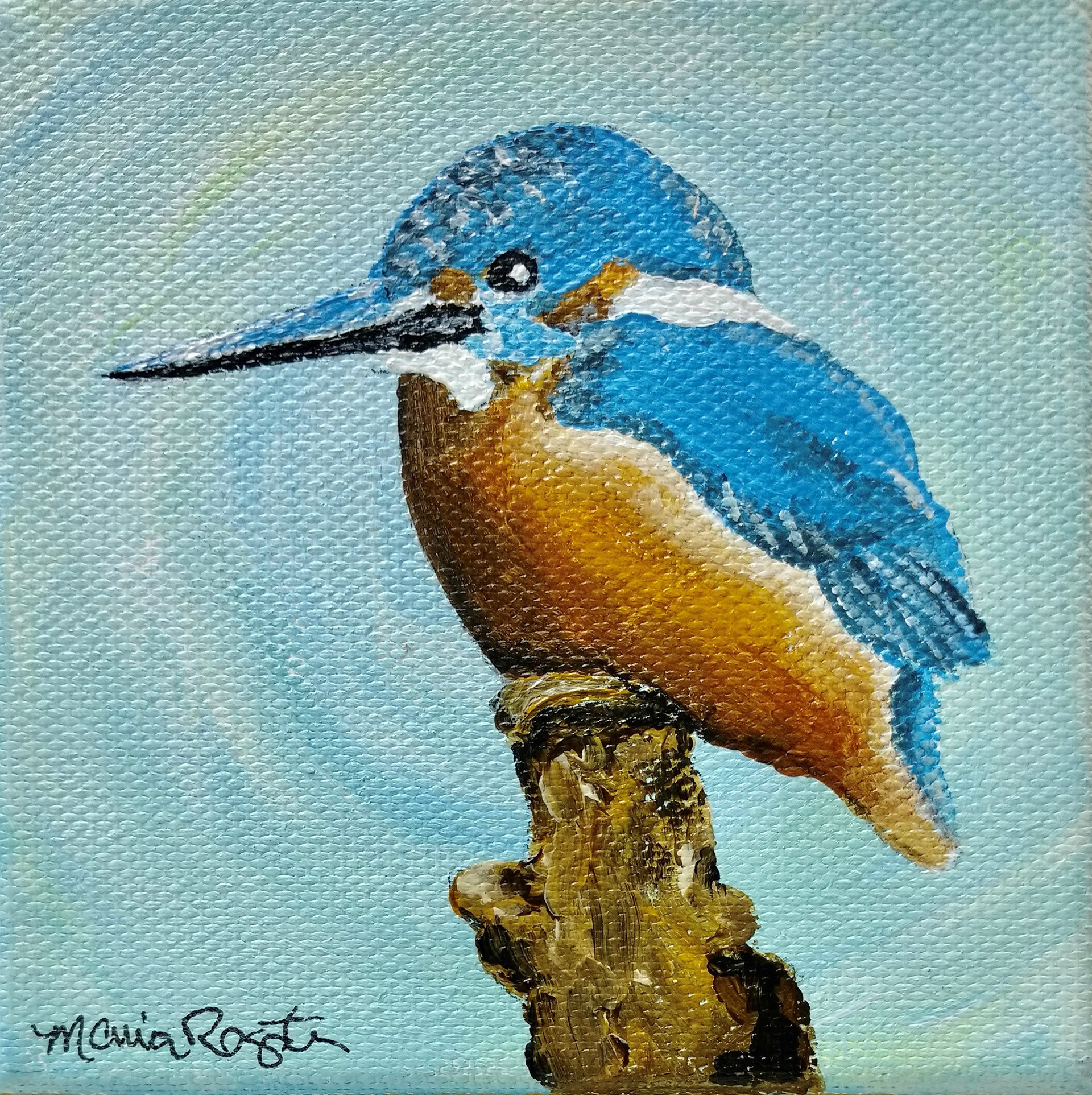 "Dominic" 4"x4" acrylic on canvas