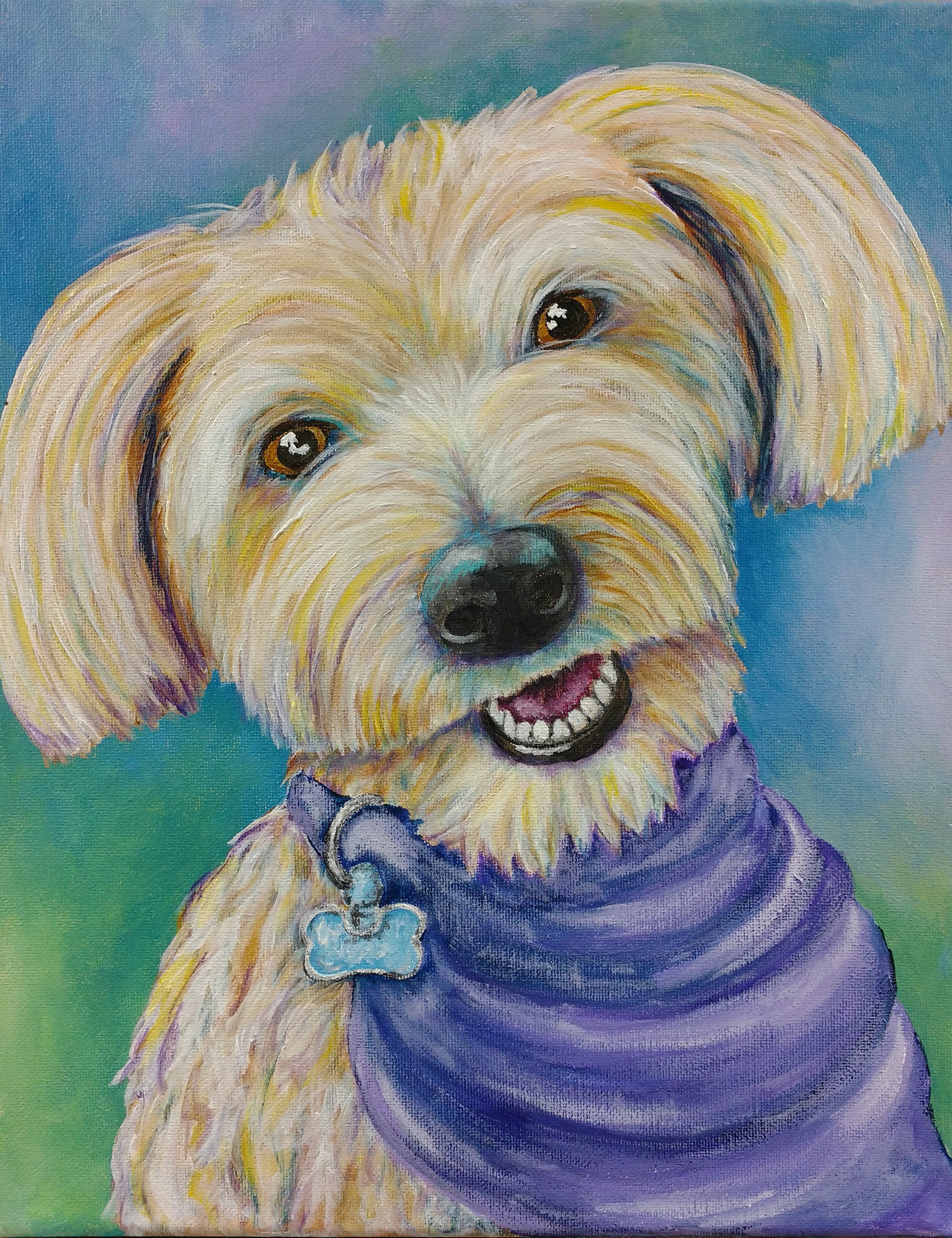 "Luca" 11"x14" acrylic pet portrait