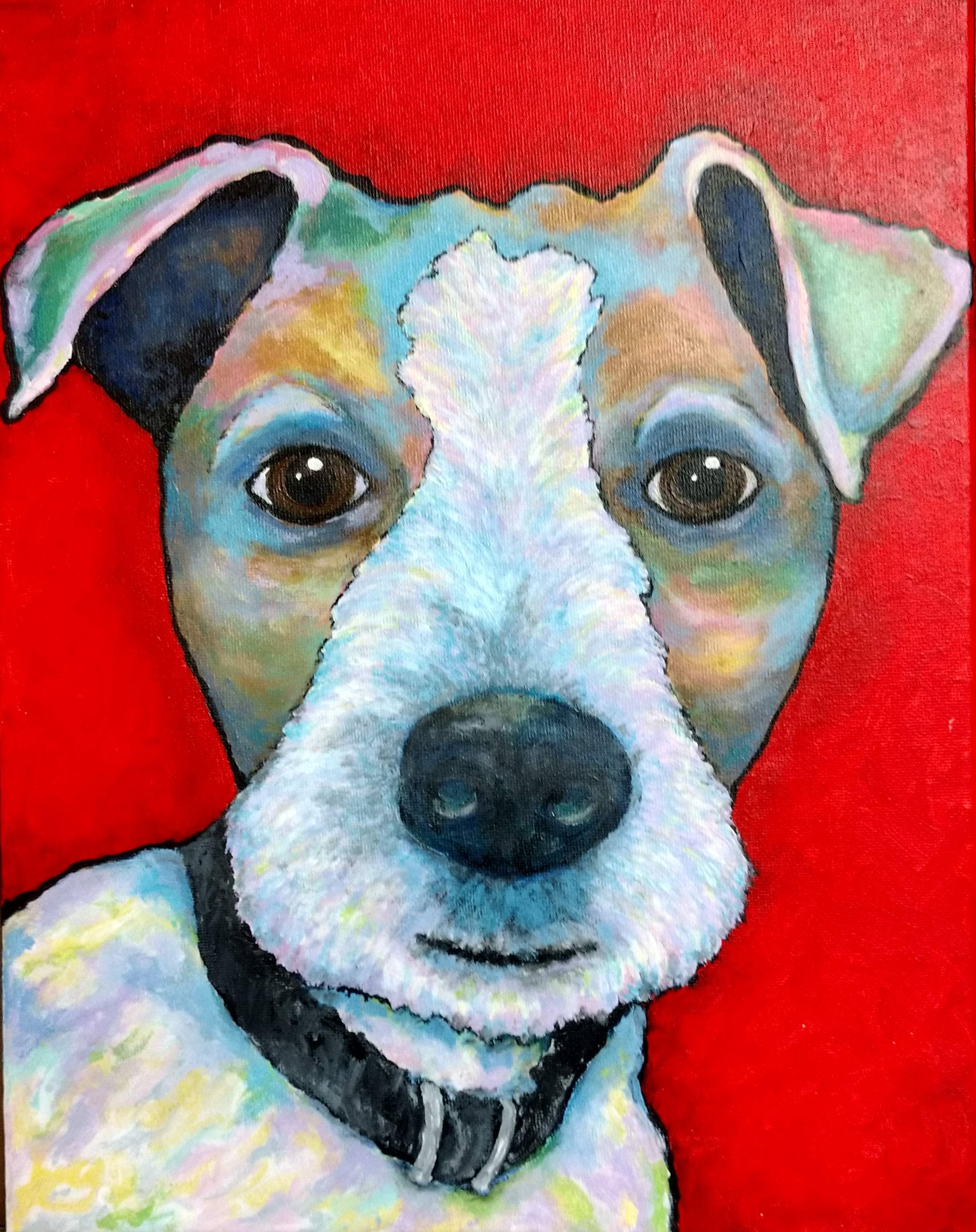"Hazel" 11"x14" acrylic pet portrait