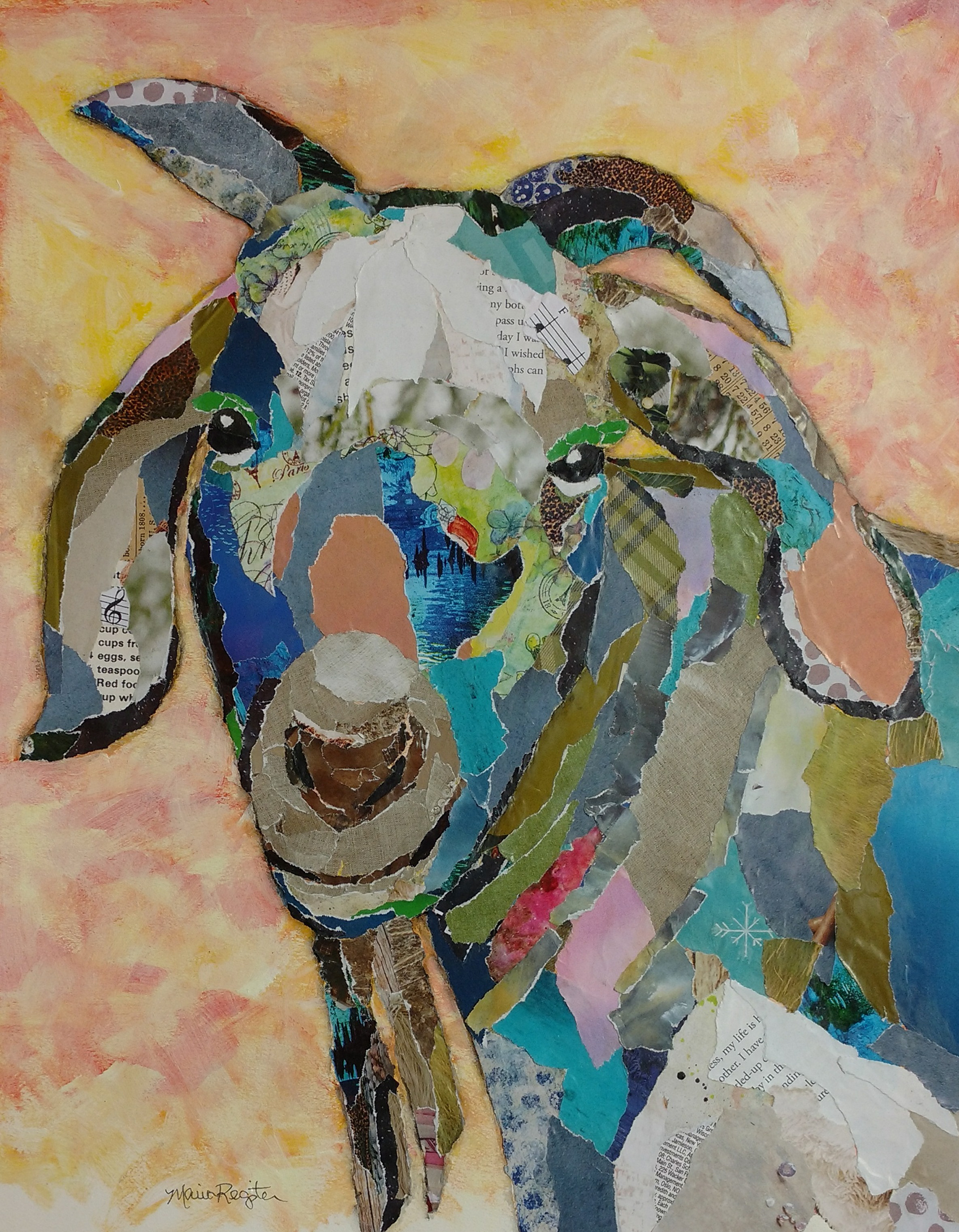 "William the G.O.A.T." 11"x14" paper collage; SOLD; prints available