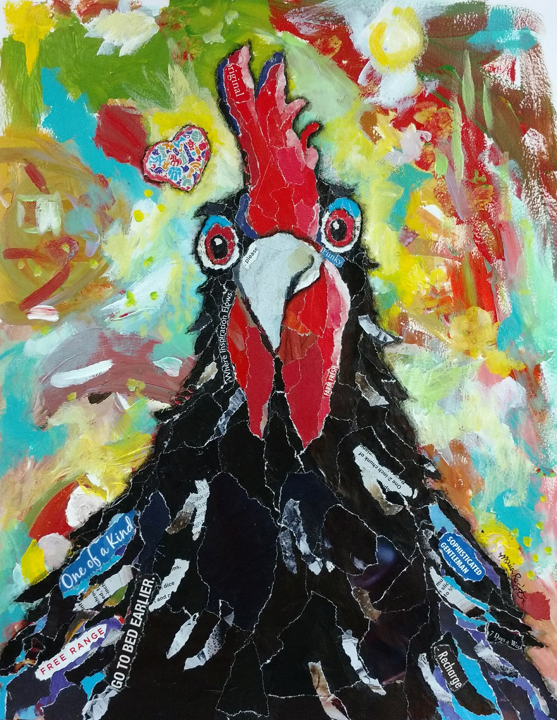 "Roosevelt" 11"x14" paper collage; SOLD; prints available