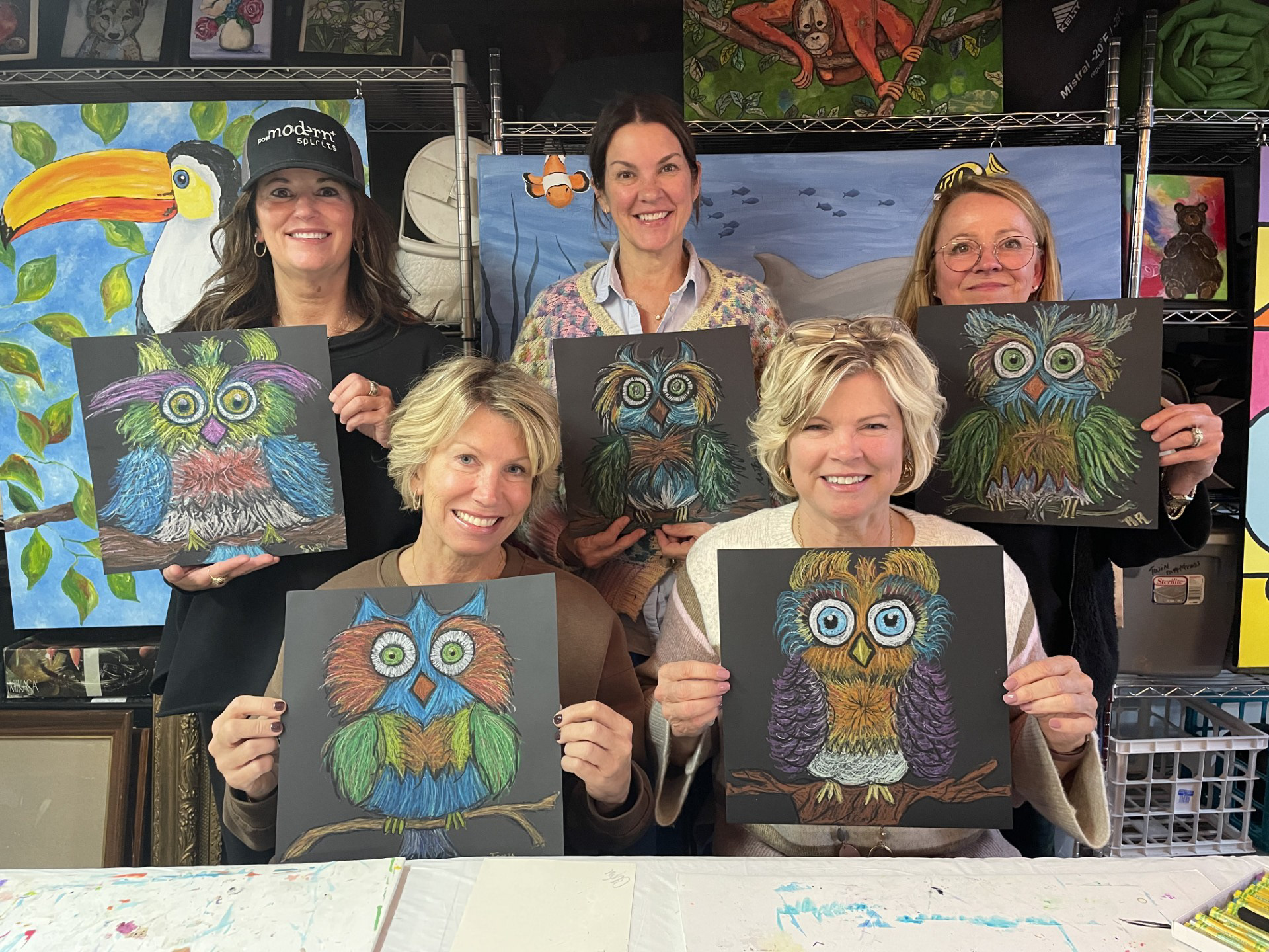 Oil Pastel Owls Workshop