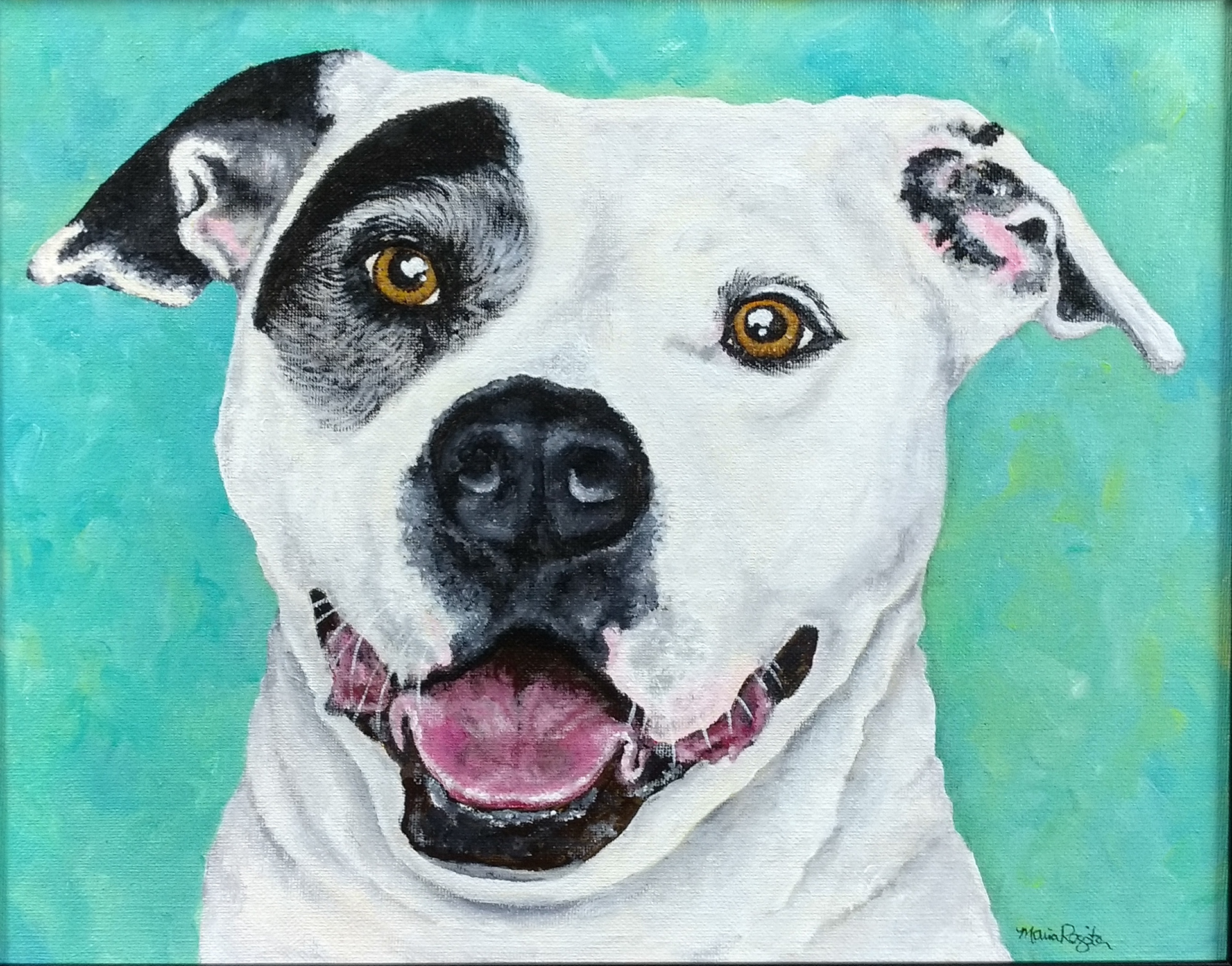 "Petey" 11"x14" acrylic pet portrait