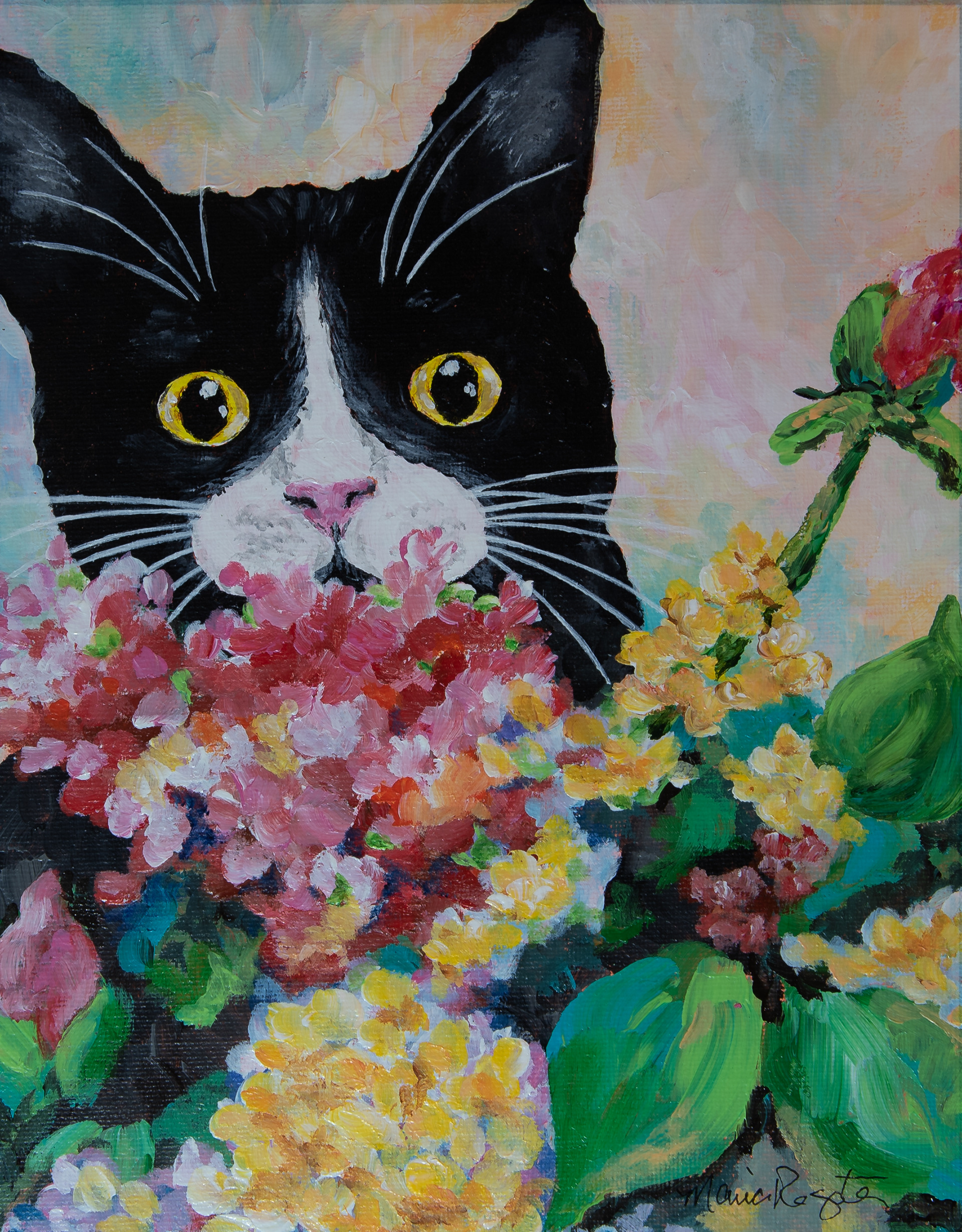 "Cappuccino" 11"x14" acrylic pet portrait