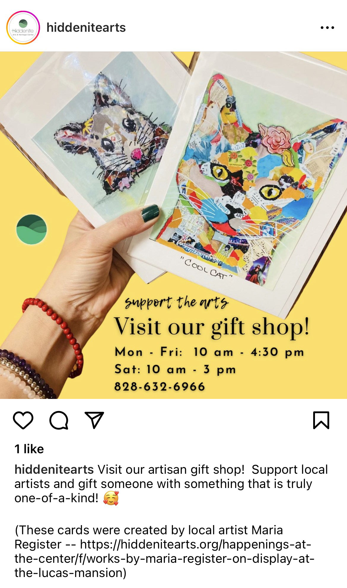 2023 (Aug) Hiddenite Arts & Heritage Center IG post
