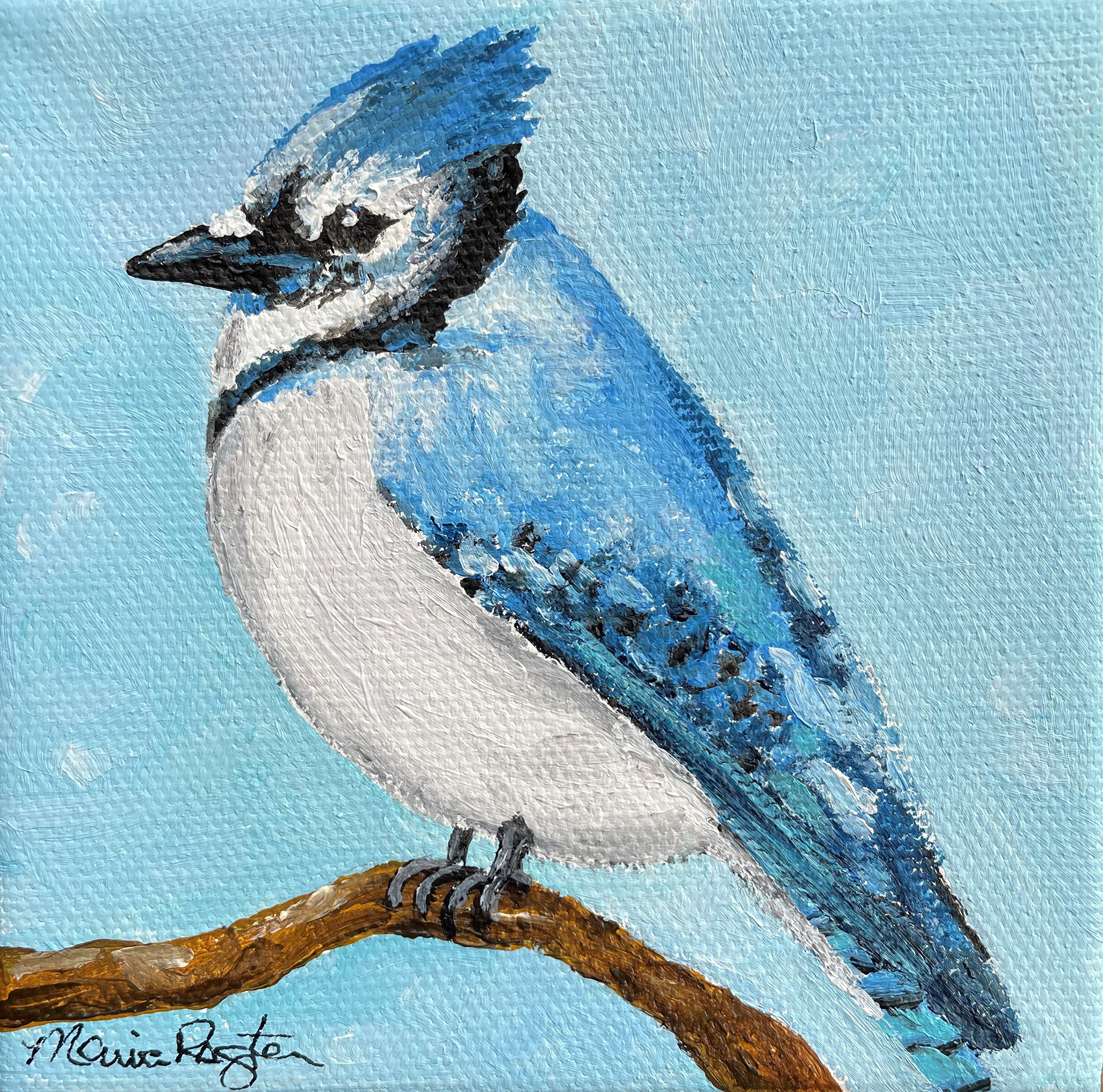 "Elliott" 4"x4" acrylic on canvas