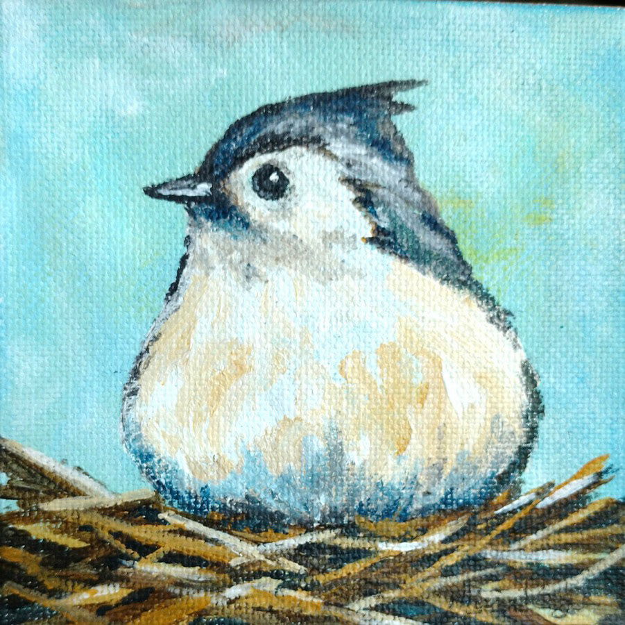 "Roz" - 4"x4" acrylic on canvas