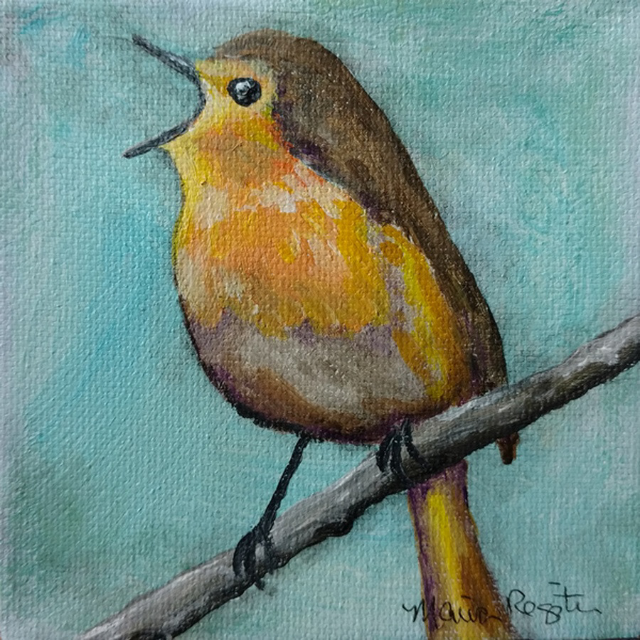 "Beatrice" - 4"x4" acrylic on canvas