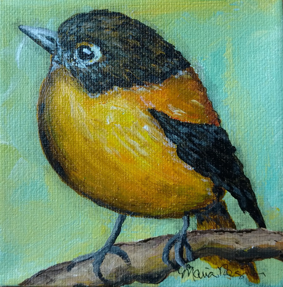 "Ruthie" - 4"x4" acrylic on canvas