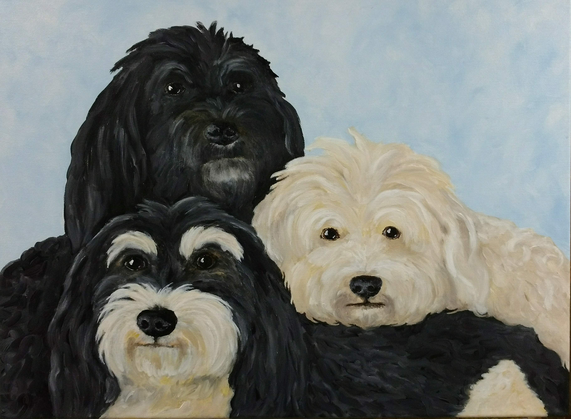 "Redfearn Dogs" 18"x24" acrylic pet portrait