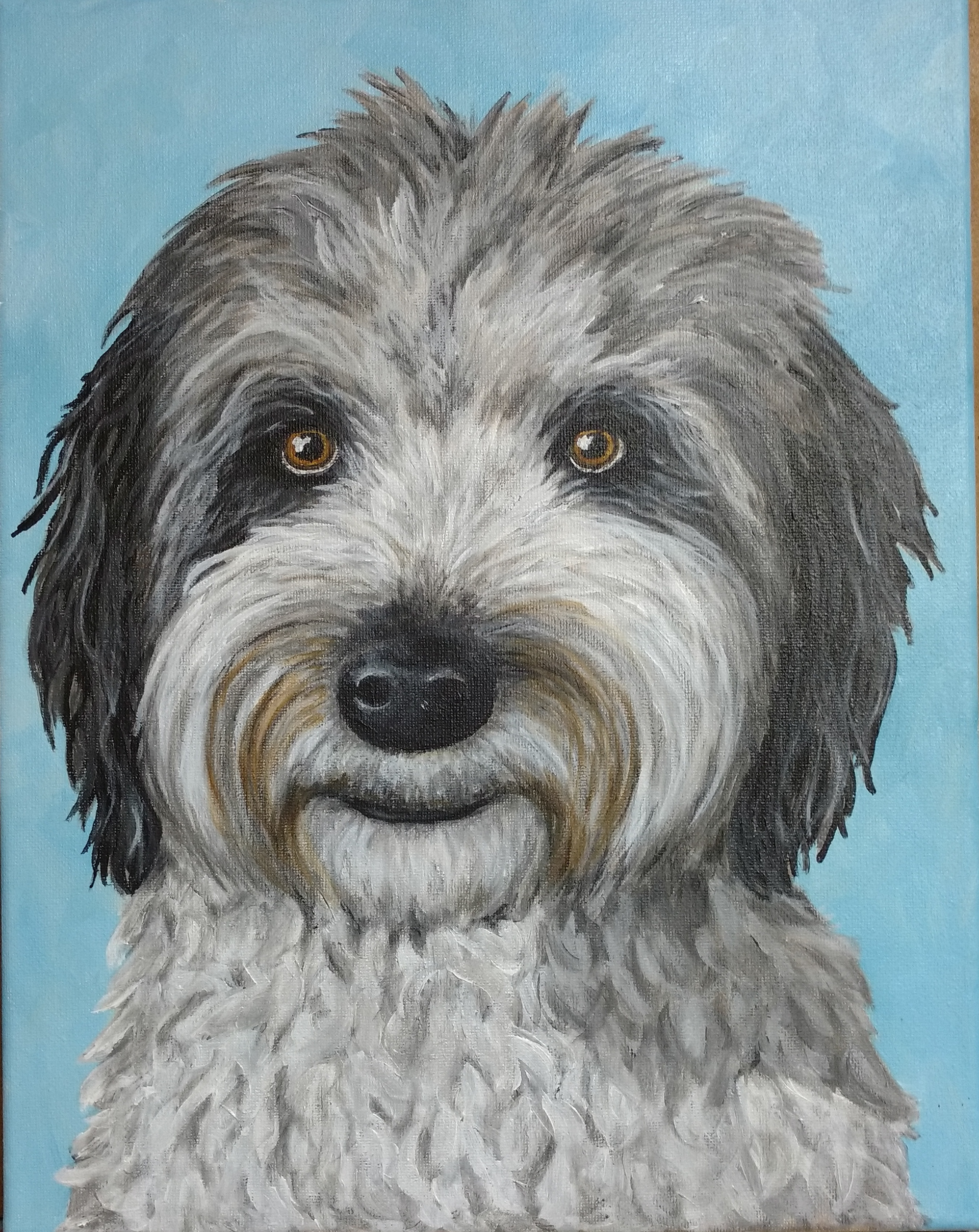 "Baxter" 11"x14" acrylic pet portrait