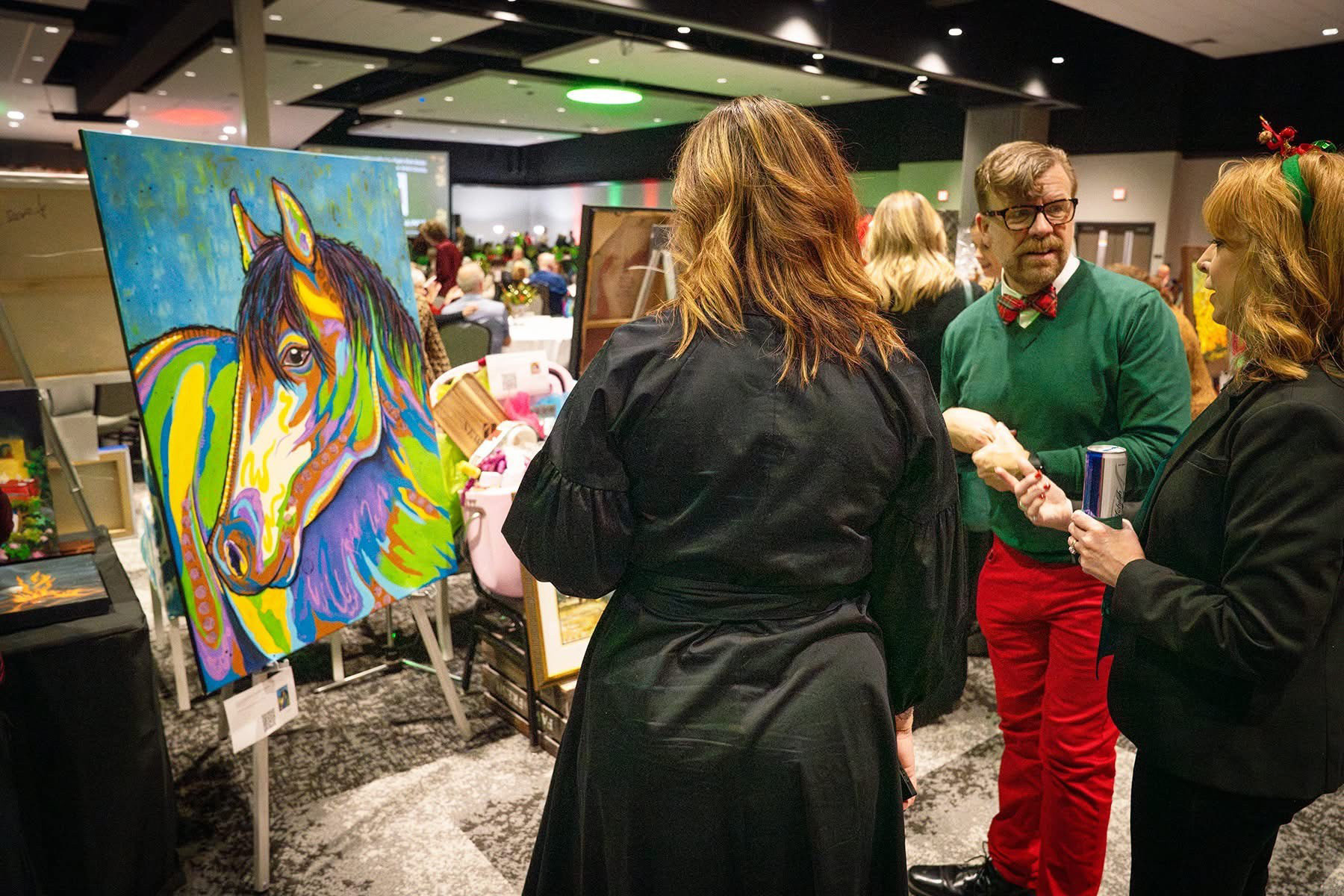 Dec 2024, Jingle Bell Bash, silent auction for the arts council, Hickory, NC