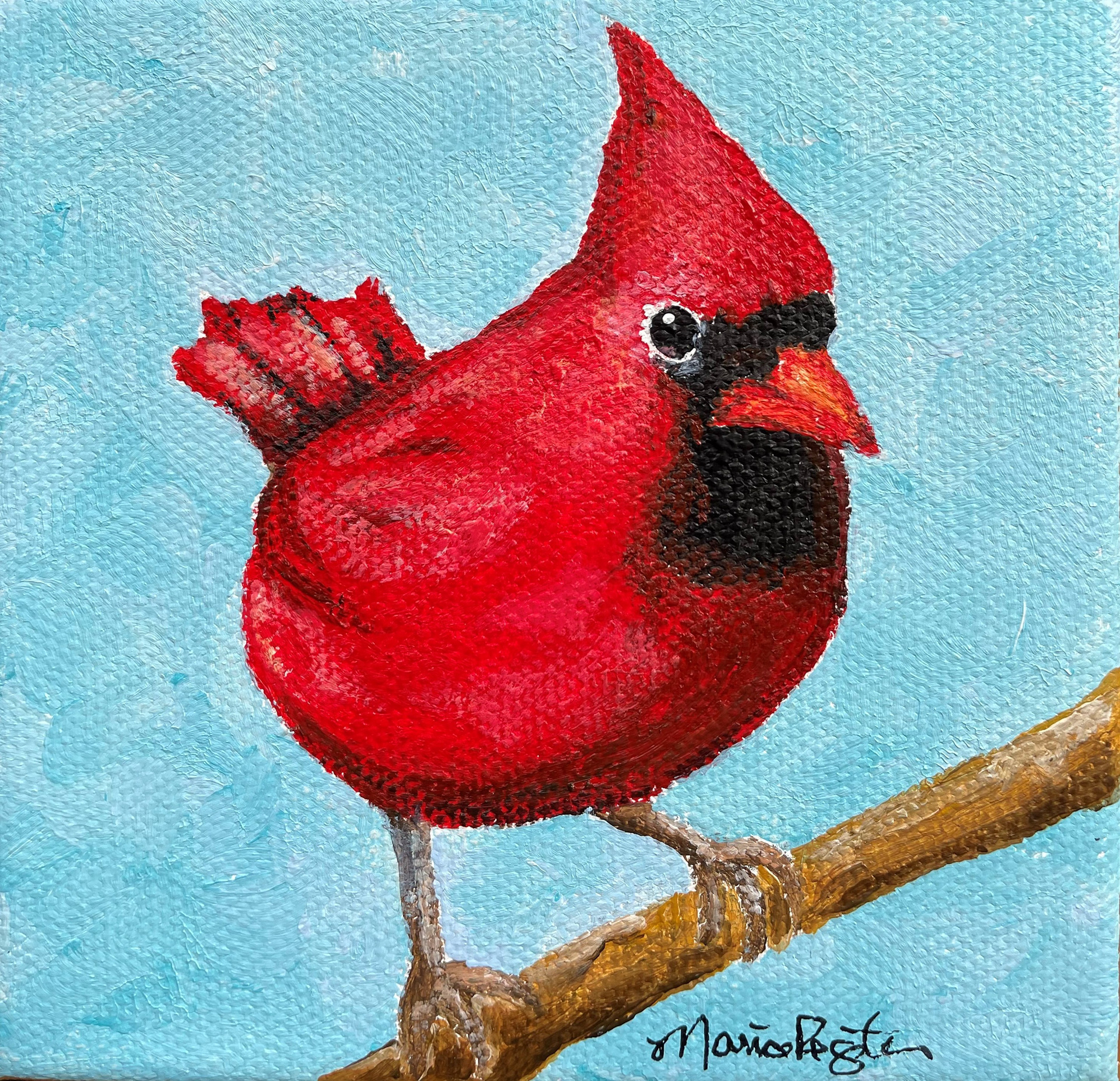 "Roscoe" 4"x4" acrylic on canvas