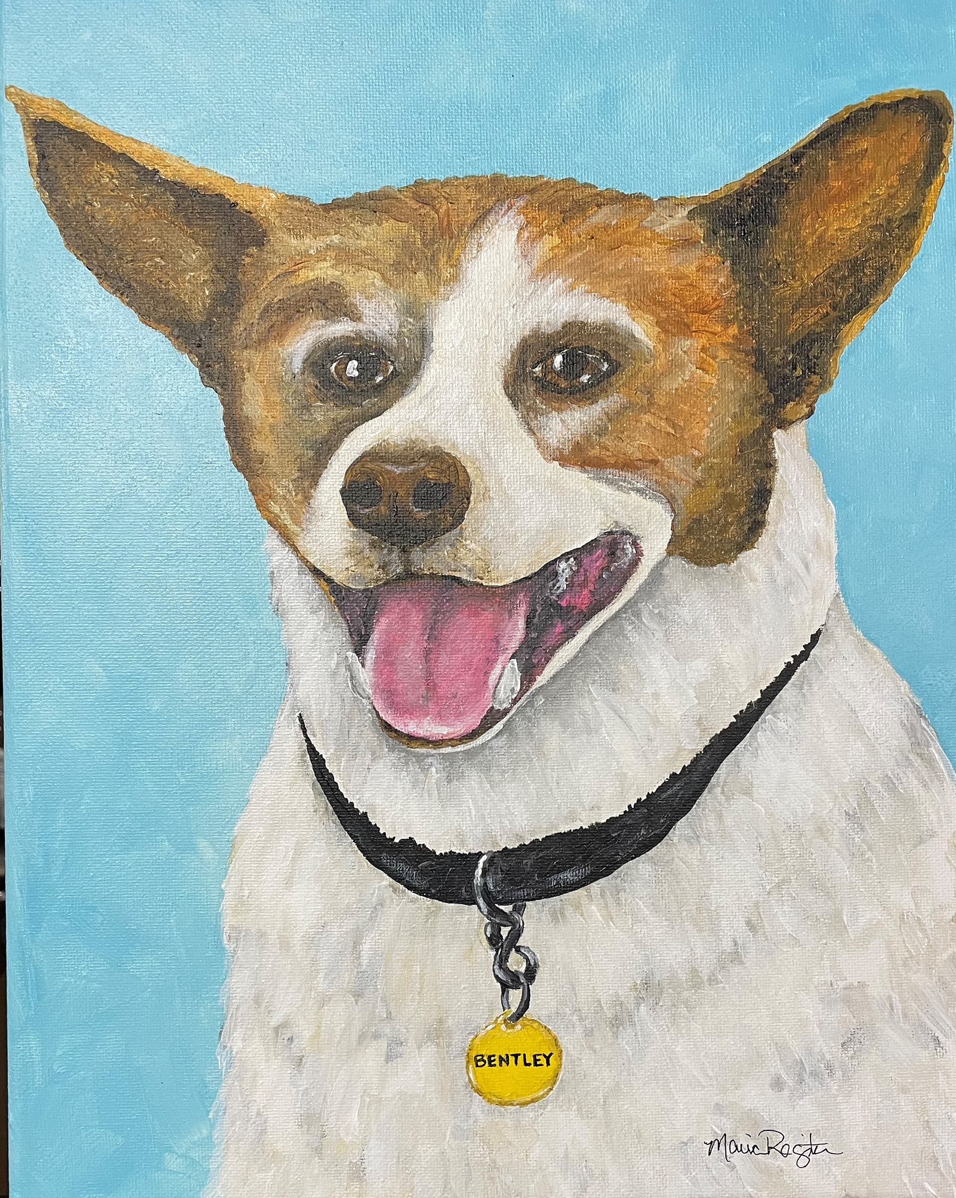 "Bentley" 11"x14" acrylic pet portrait 