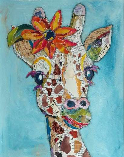 "Inga" 8"x10" paper collage; SOLD; prints available
