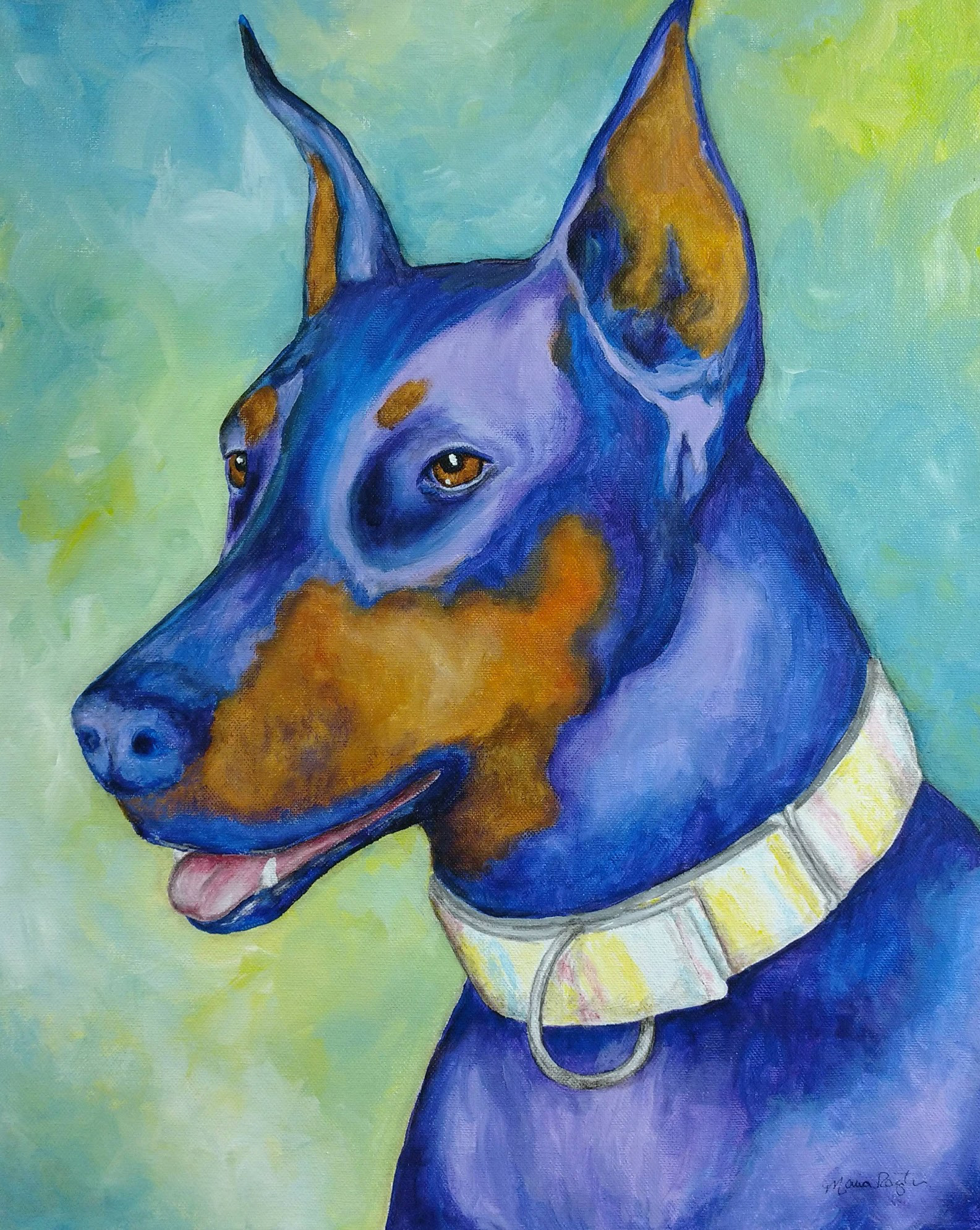 "Mia" 16"x20" acrylic pet portrait