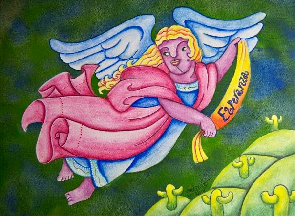 The Angel of Hope - watercolors on paper.